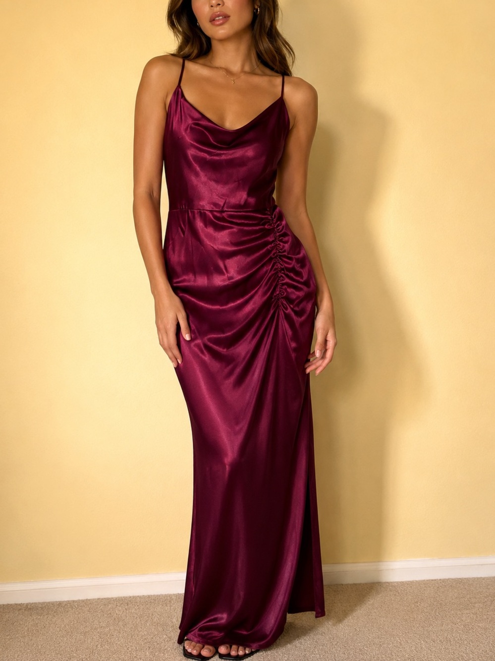 Burgundy red prom dress